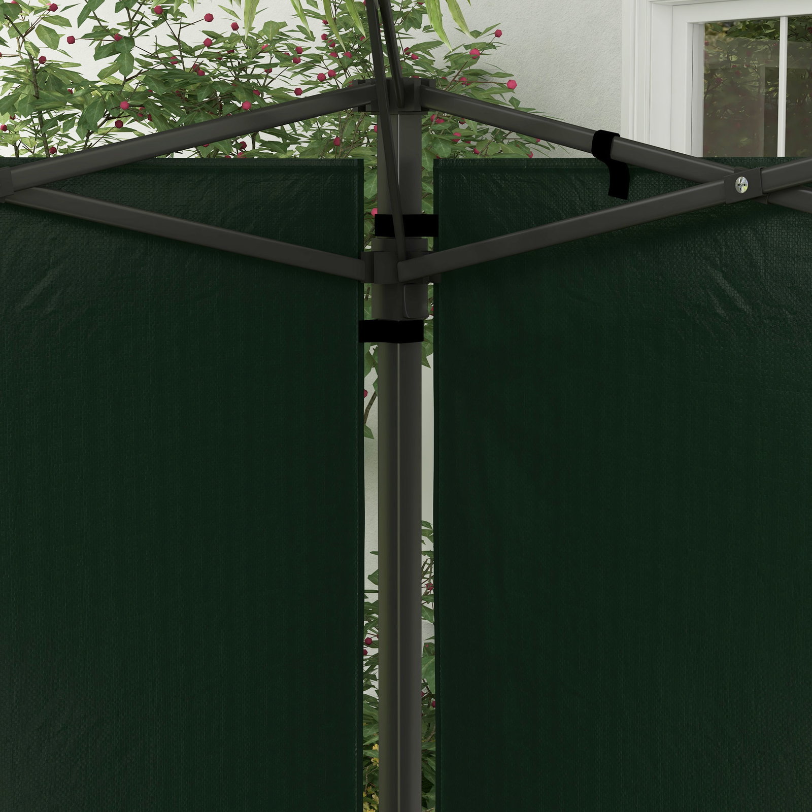 Conjunto de 2 paredes laterais para tendas de 3x3m e 3x6m paredes laterais com janelas transparentes 293x193cm verde escuro