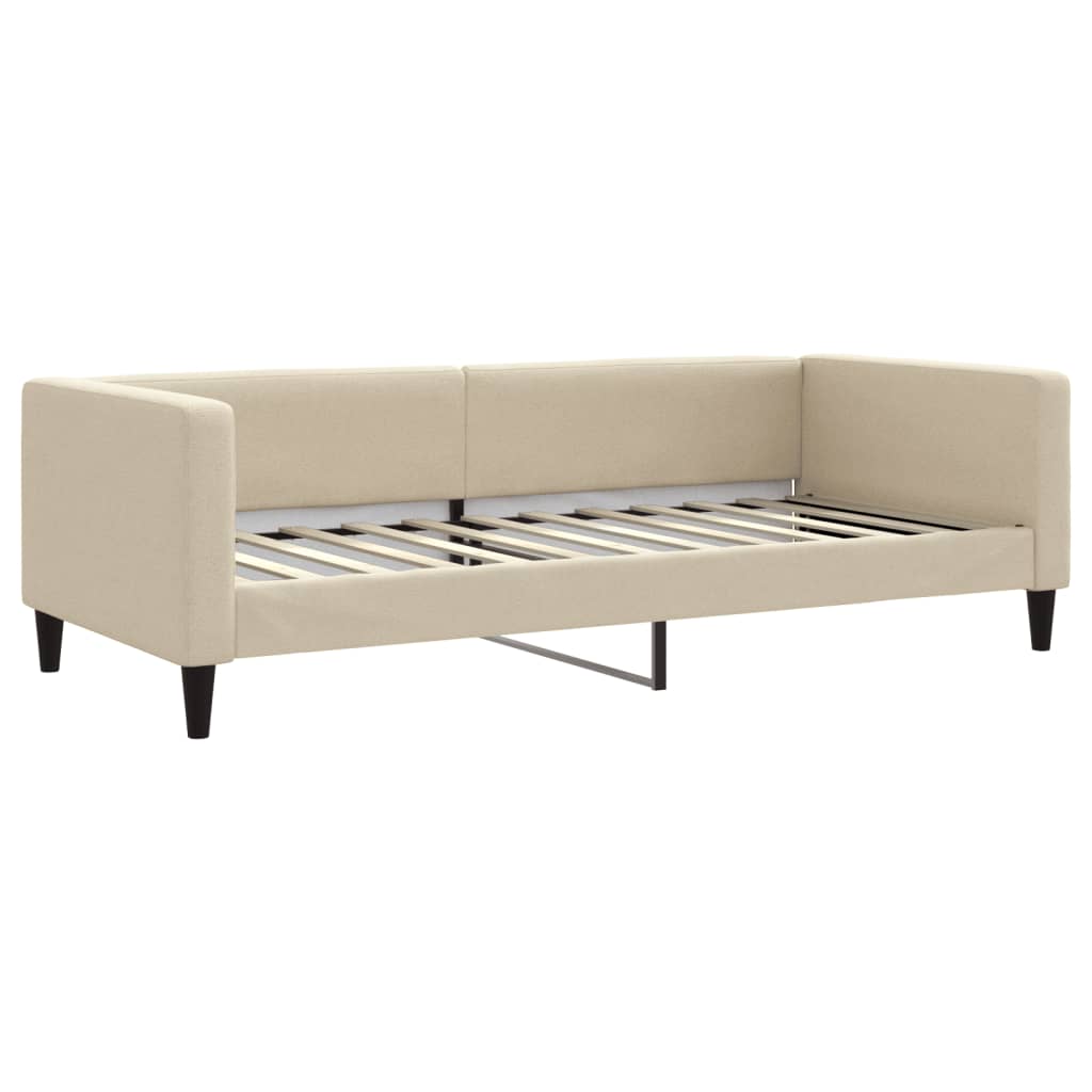 Sofá-cama com gavetão e gavetas 90x200 cm tecido cor creme