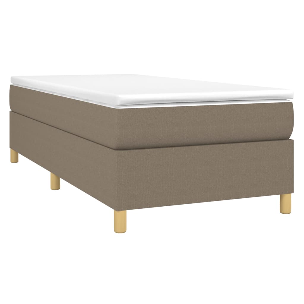 Estrutura de cama com molas 90x190 cm tecido cinzento