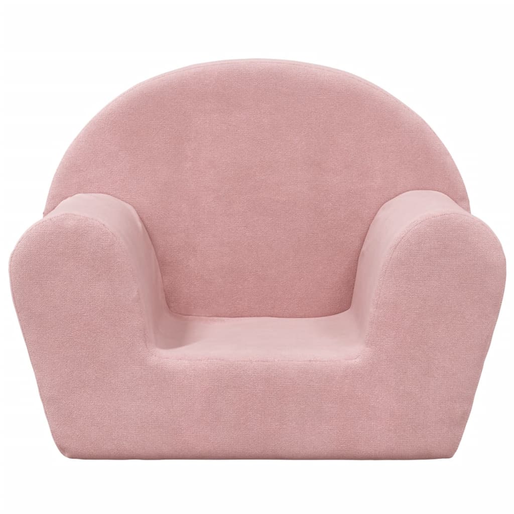Sofá infantil rosa macio e macio