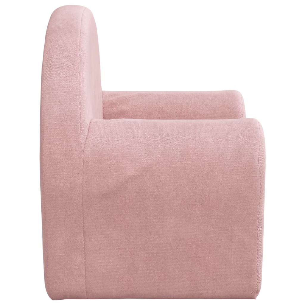 Sofá infantil rosa macio e macio