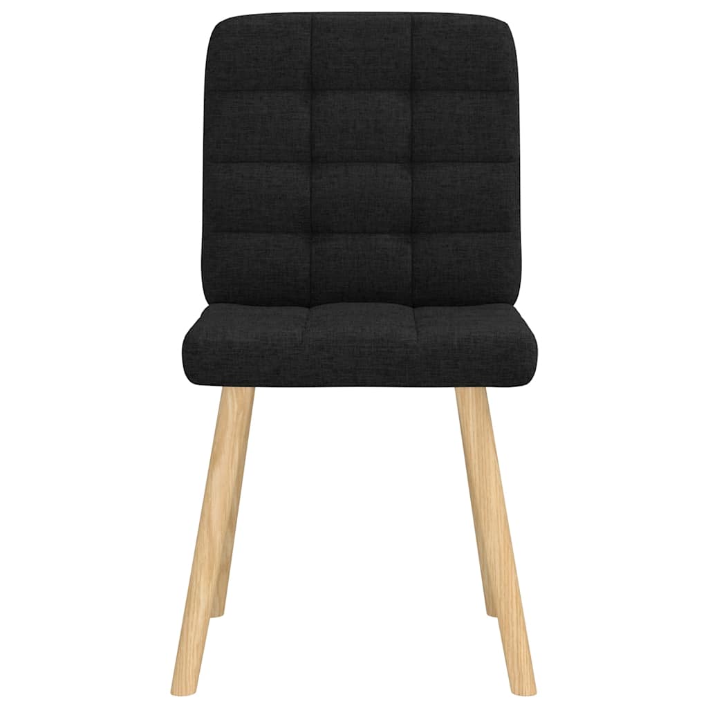 Cadeiras de jantar 4 pcs tecido preto