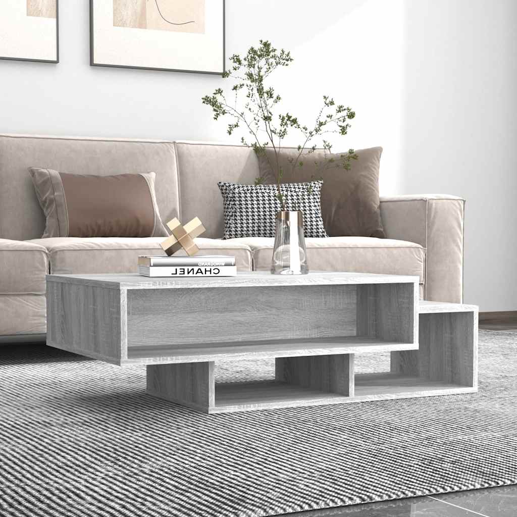 Mesa de centro 105x55x32cm derivados de madeira cinzento sonoma