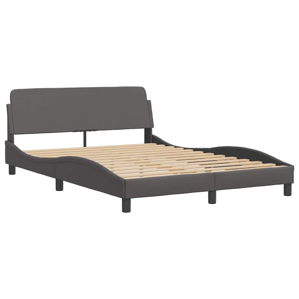 Estrutura de cama dover 140x190cm couro artificial cinzento