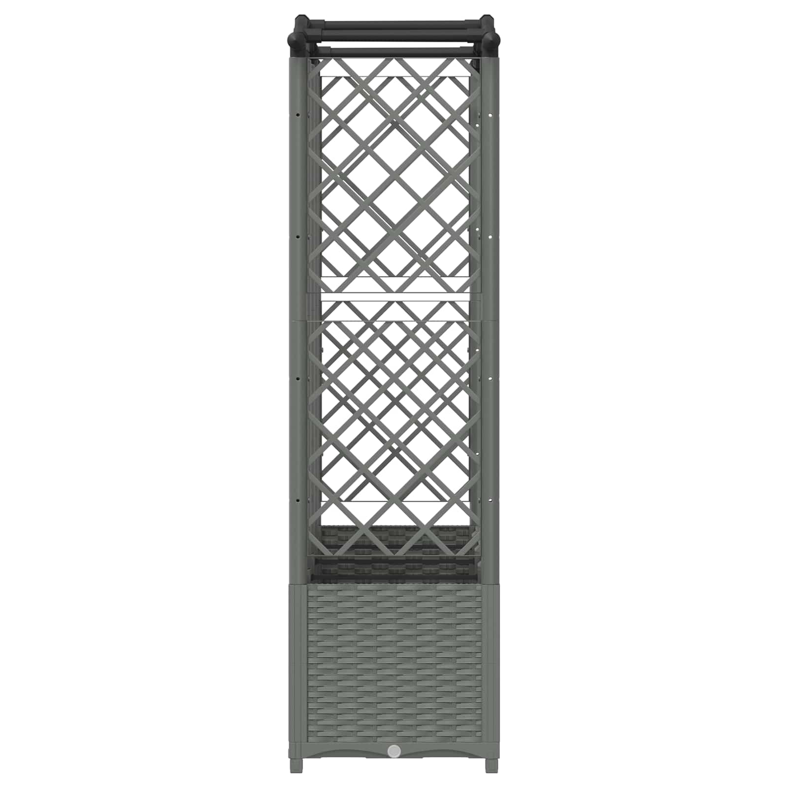 Cama elevada com treliça e telhado cinzento-claro PP