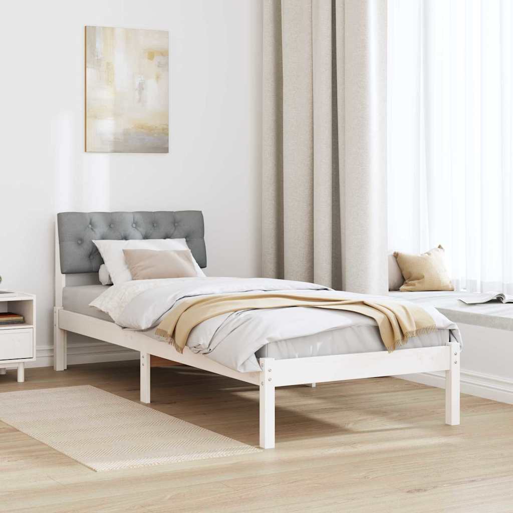 Estrutura da cama branco e cinza claro 75 x 190 cm
