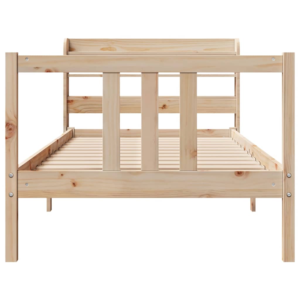Estrutura de cama com cabeceira 90x190 cm pinho maciço