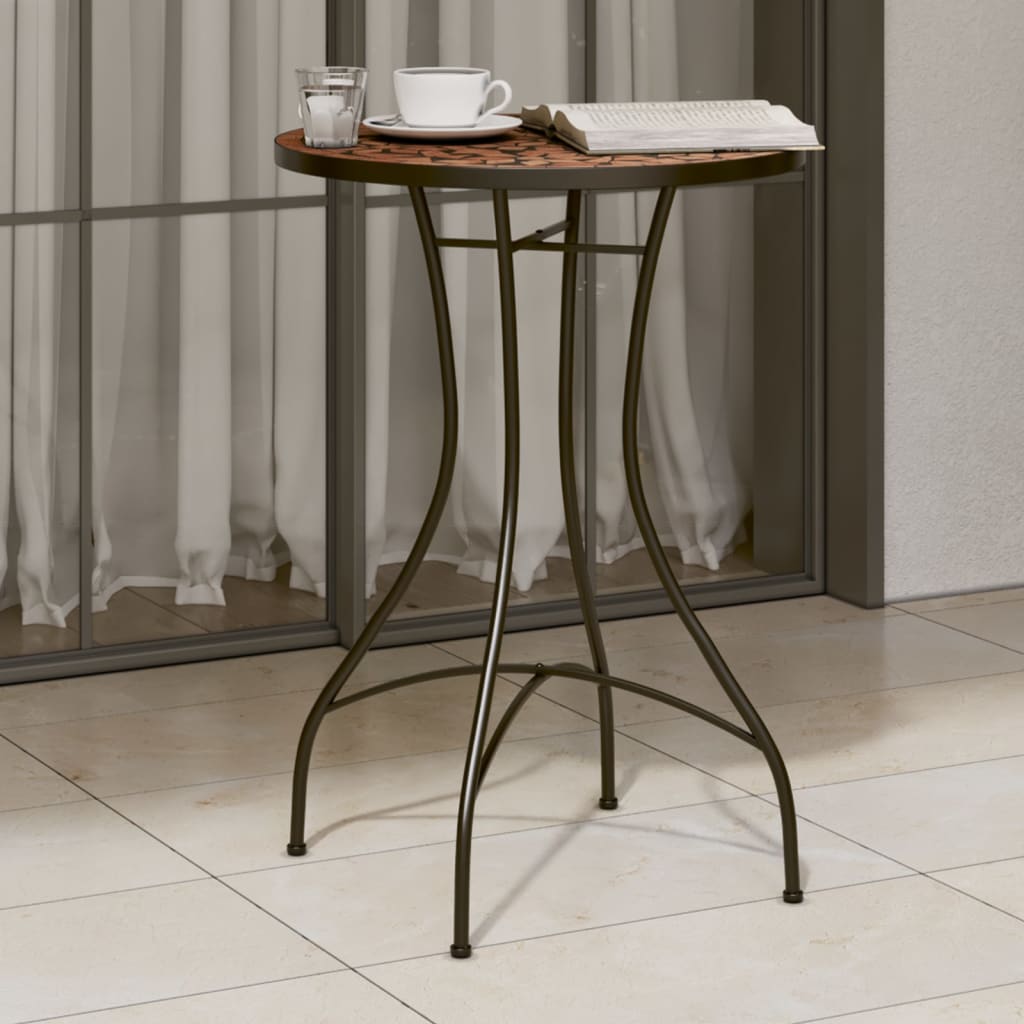 Mesa de bistrô em mosaico ø50x70 cm cerâmica terracota