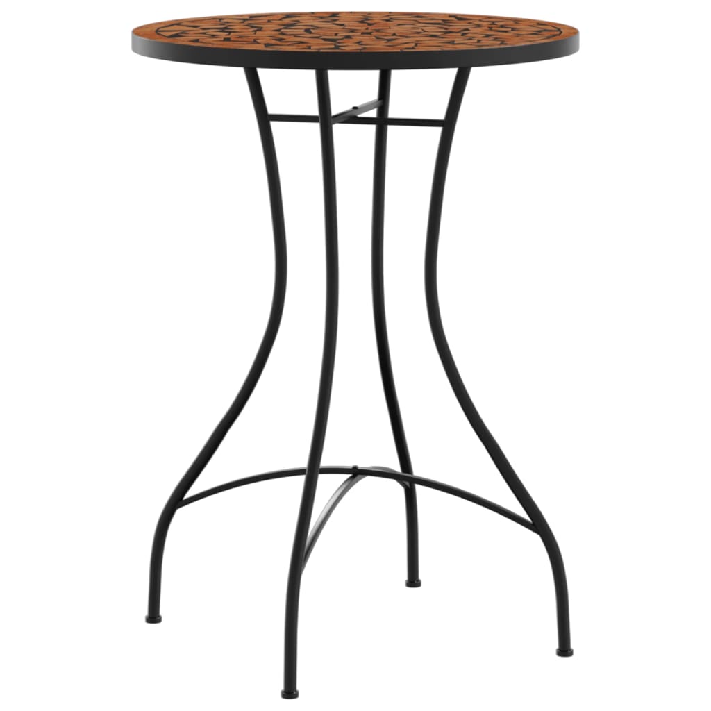 Mesa de bistrô em mosaico ø50x70 cm cerâmica terracota