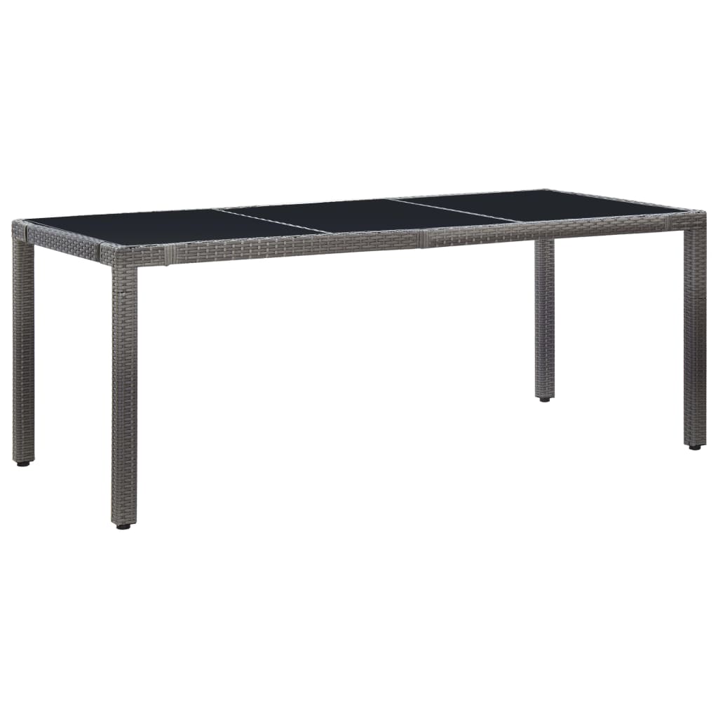 9 Pcs conjunto de jantar para exterior vime PE cinzento
