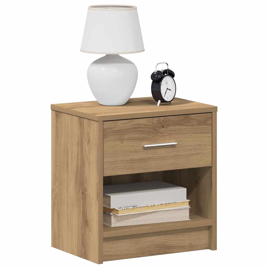 Mesa de cabeceira com gaveta 39x28x41 cm carvalho artisiano