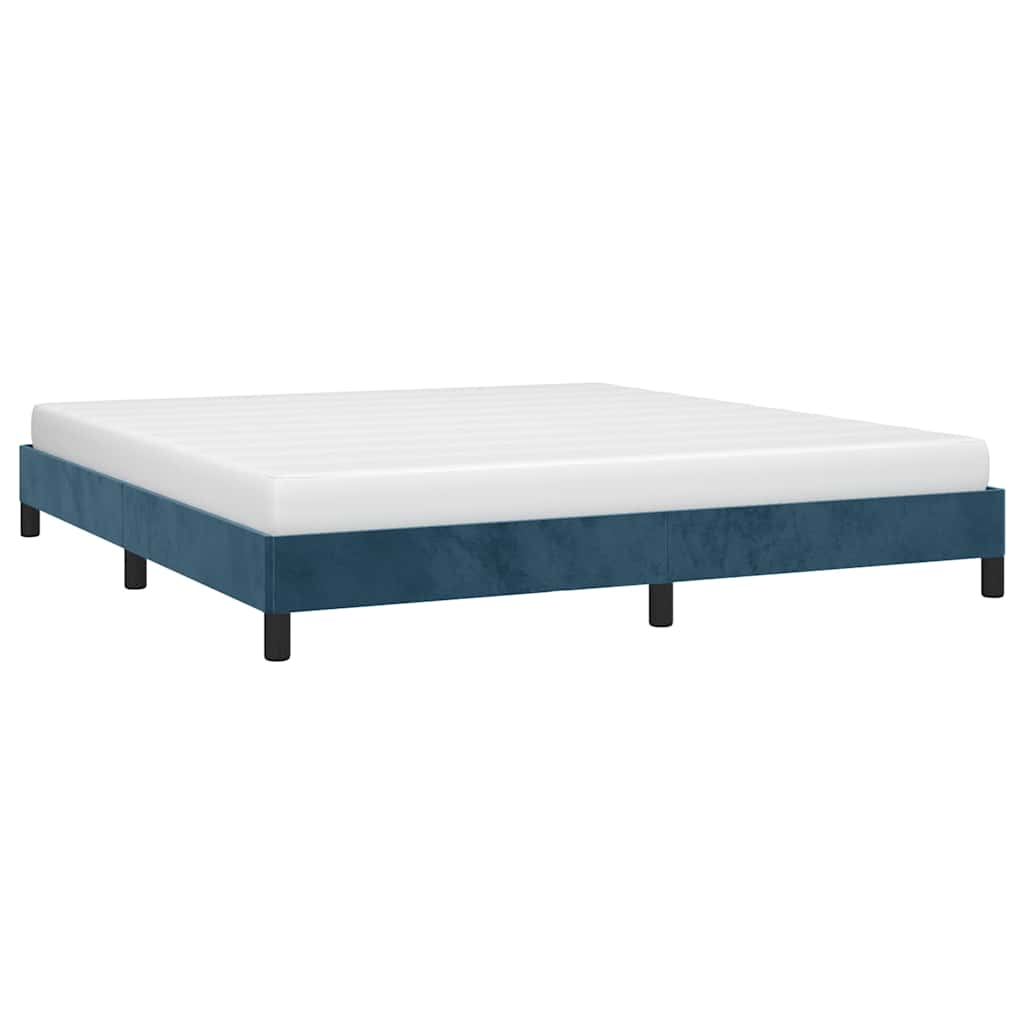 Estrutura de cama sem colchão 180x200 cm veludo azul-escuro