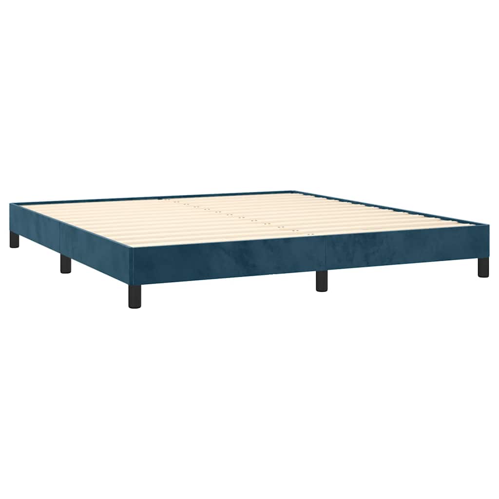 Estrutura de cama sem colchão 180x200 cm veludo azul-escuro