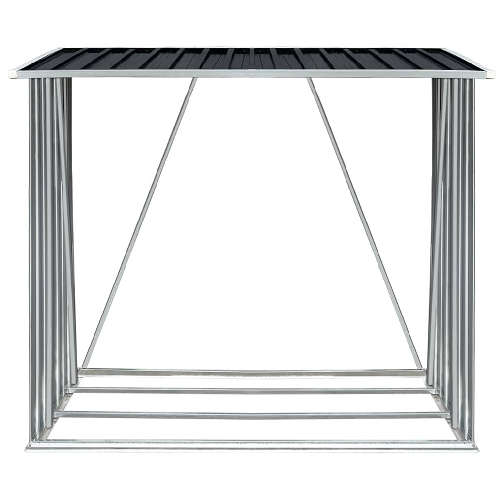 Abrigo arrumação de troncos jardim aço 163x83x154cm antracite