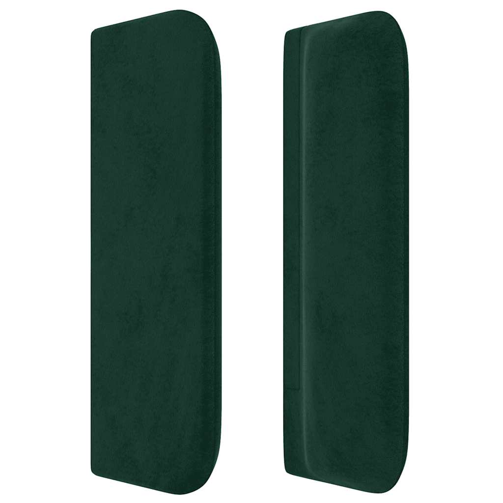 Cabeceira de cama c/ abas tecido 147x16x78/88cm verde-escuro