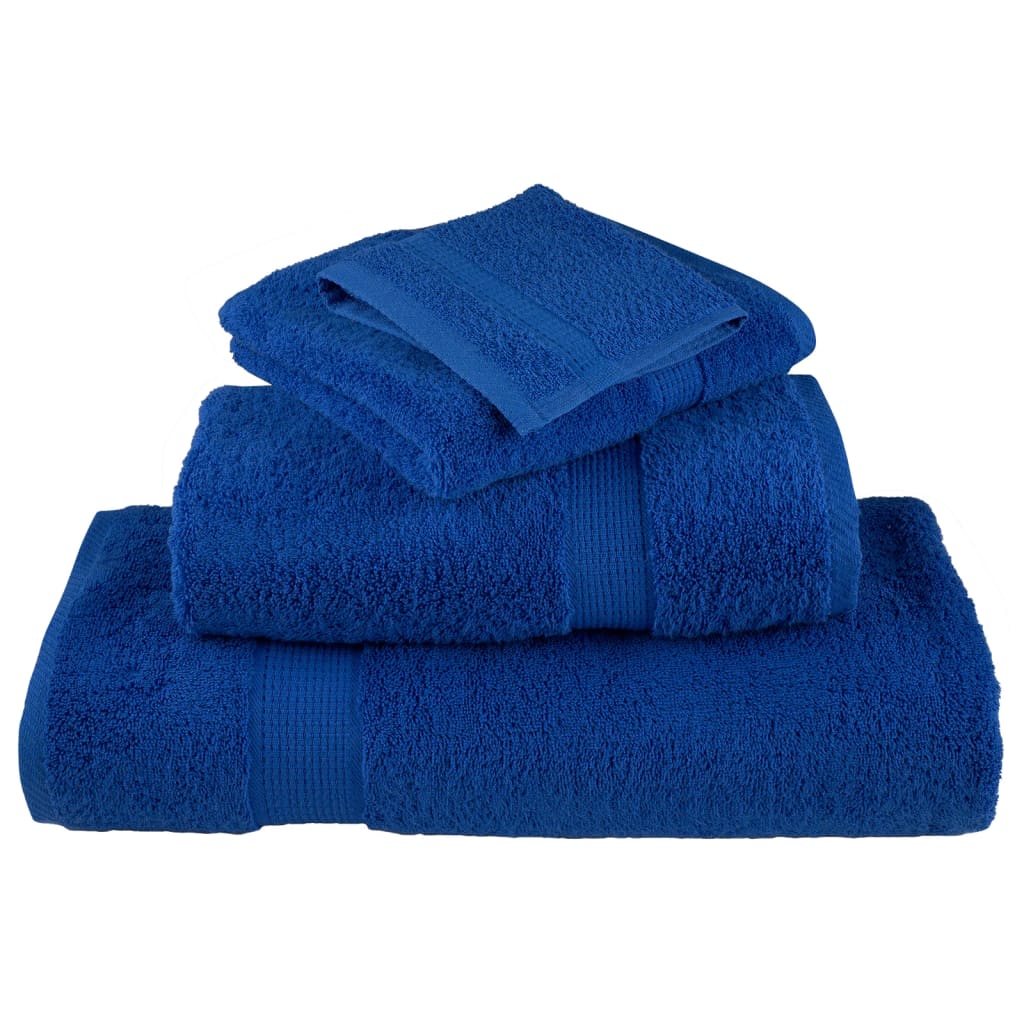 8Pcs conjunto toalhas banho premium solund 600 gsm azul