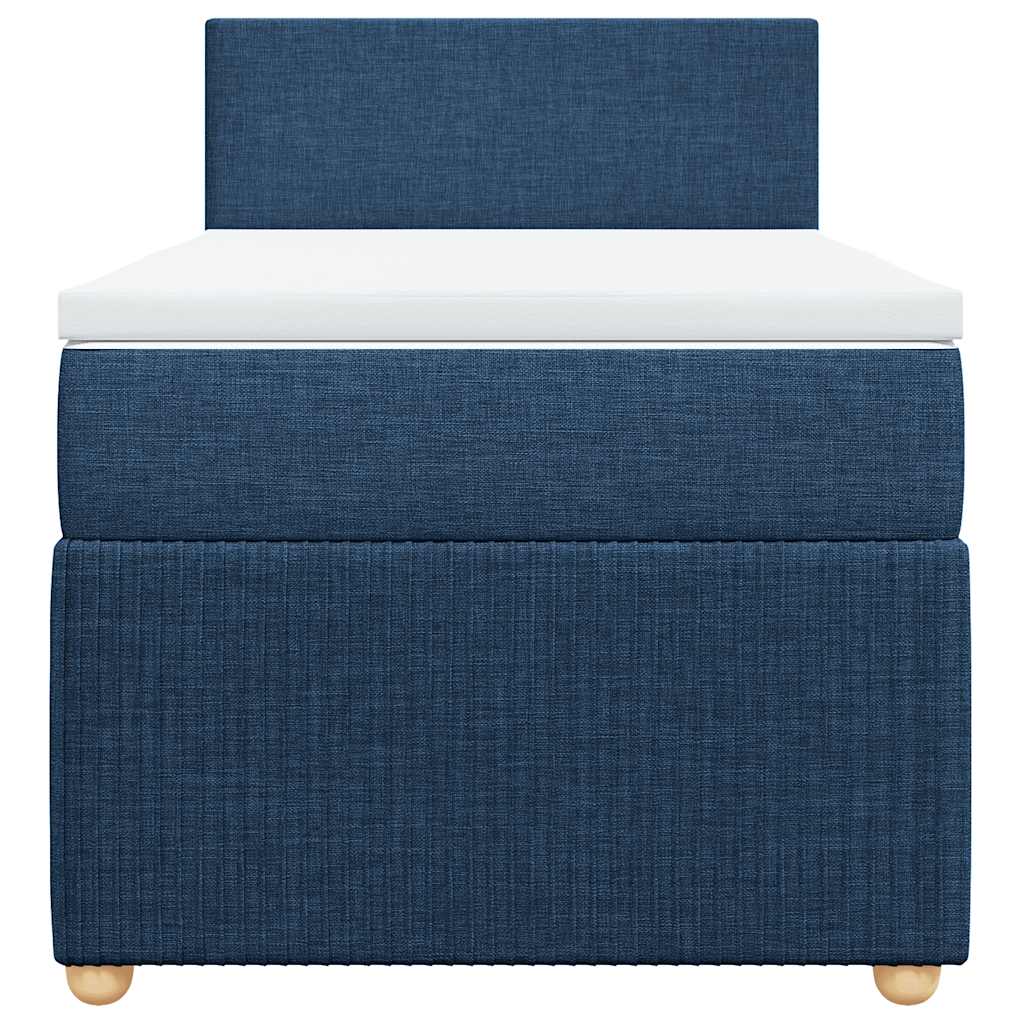 Cama com molas/colchão 100x200 cm tecido azul
