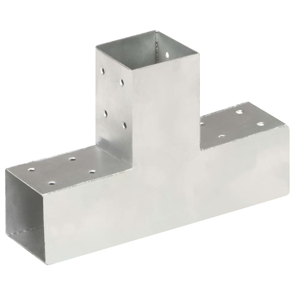 Base para poste em forma de t 71x71 mm metal galvanizado