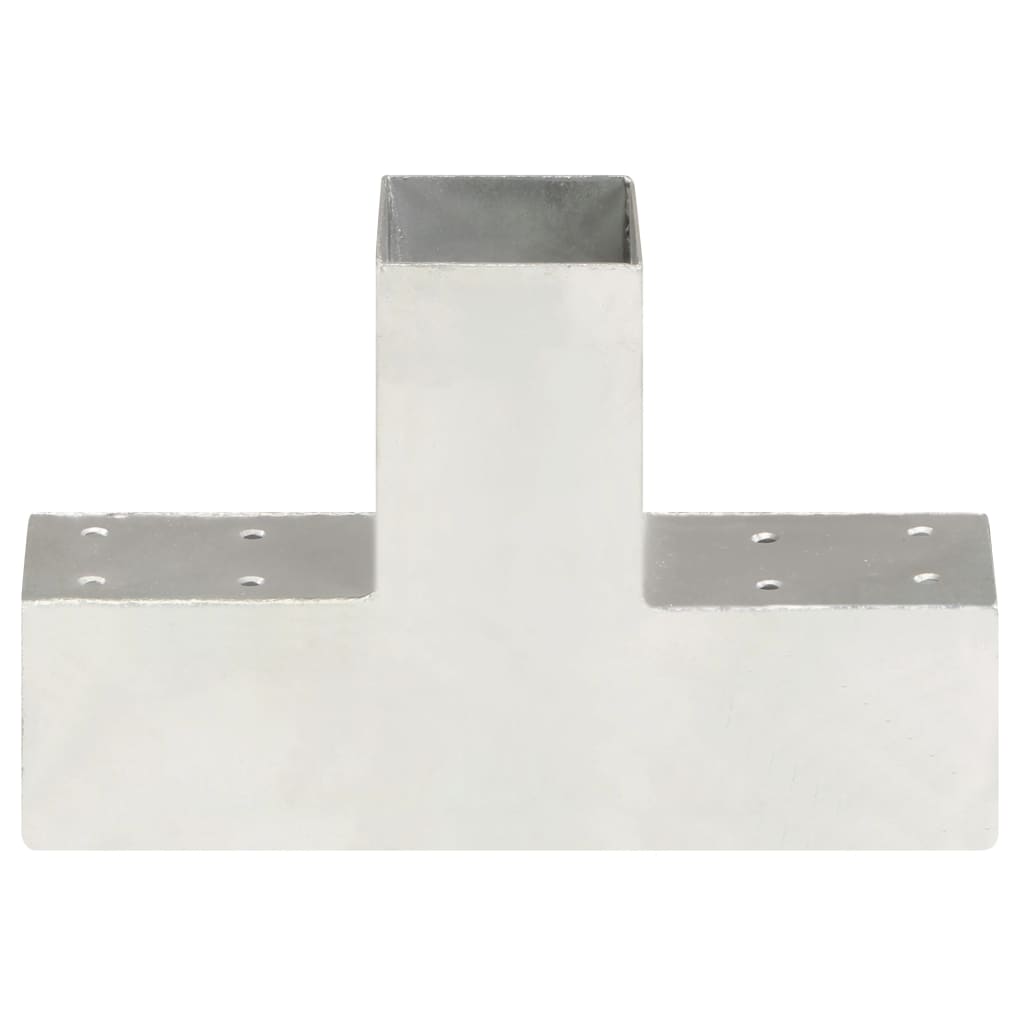 Base para poste em forma de t 71x71 mm metal galvanizado