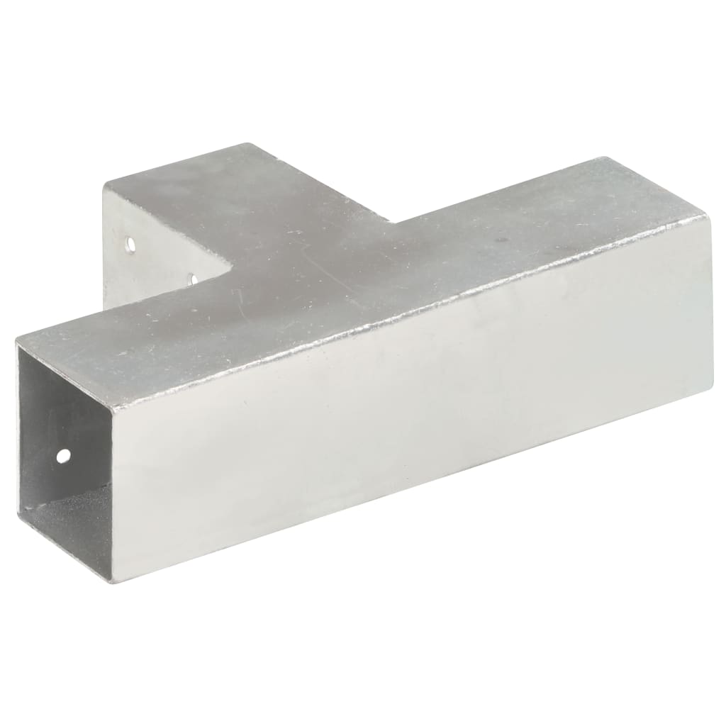 Base para poste em forma de t 71x71 mm metal galvanizado