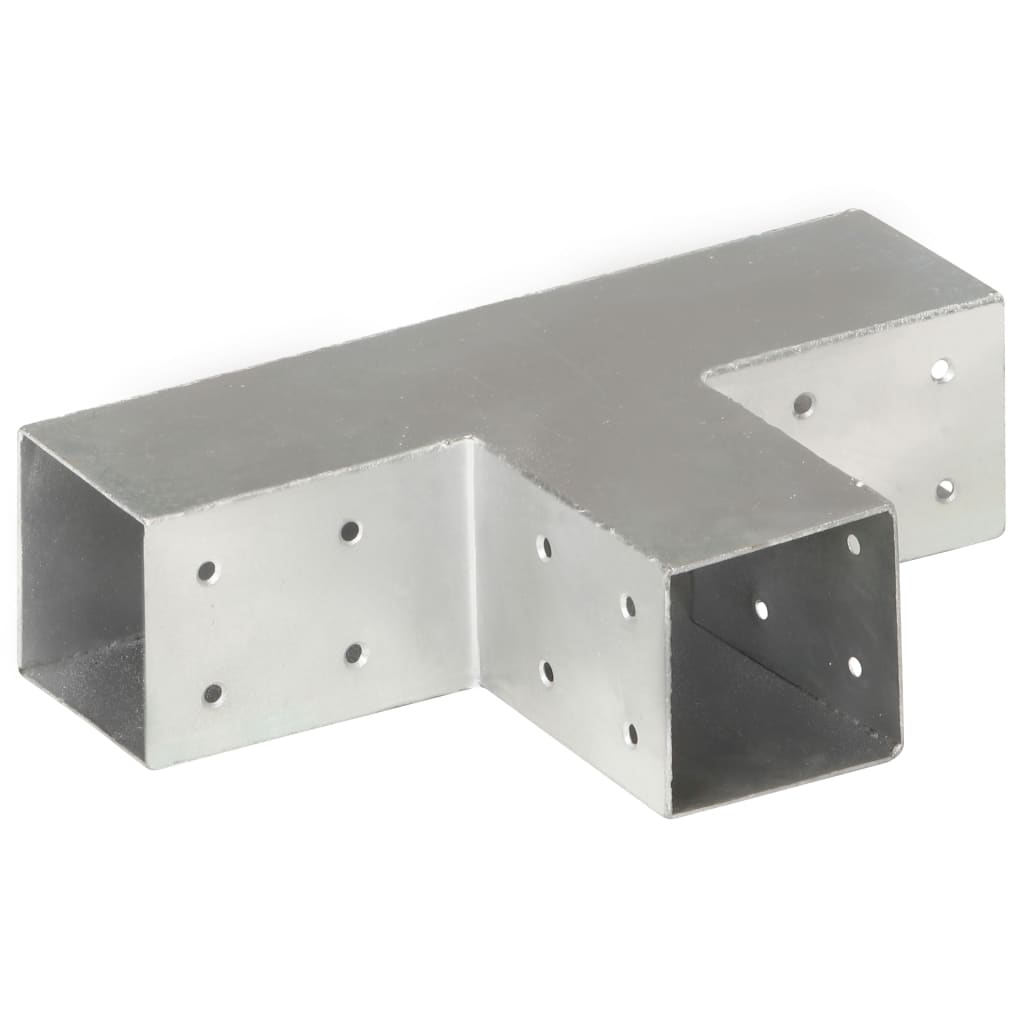 Base para poste em forma de t 71x71 mm metal galvanizado