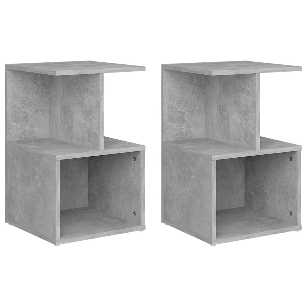 Mesas de cabeceira 2 pcs derivados de madeira cinzento cimento