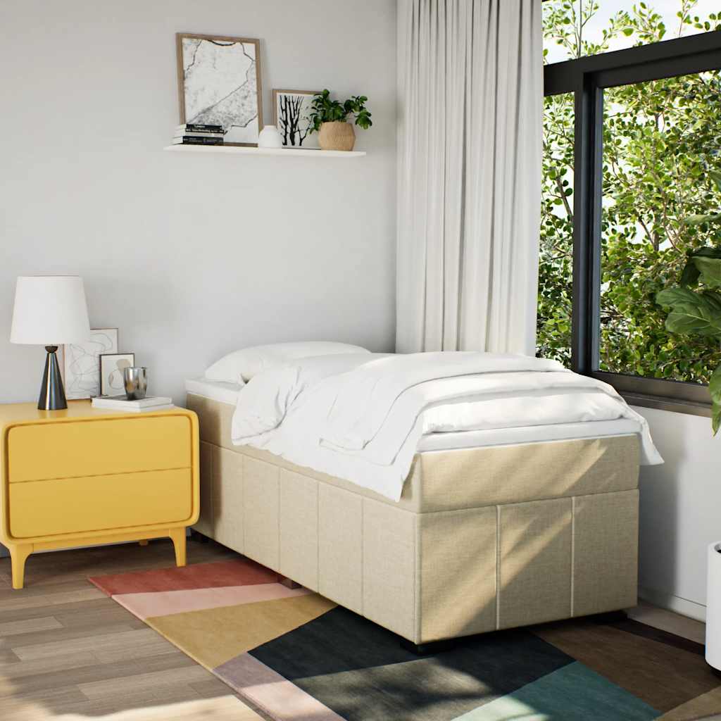Cama com molas/colchão 100x200 cm tecido cor creme