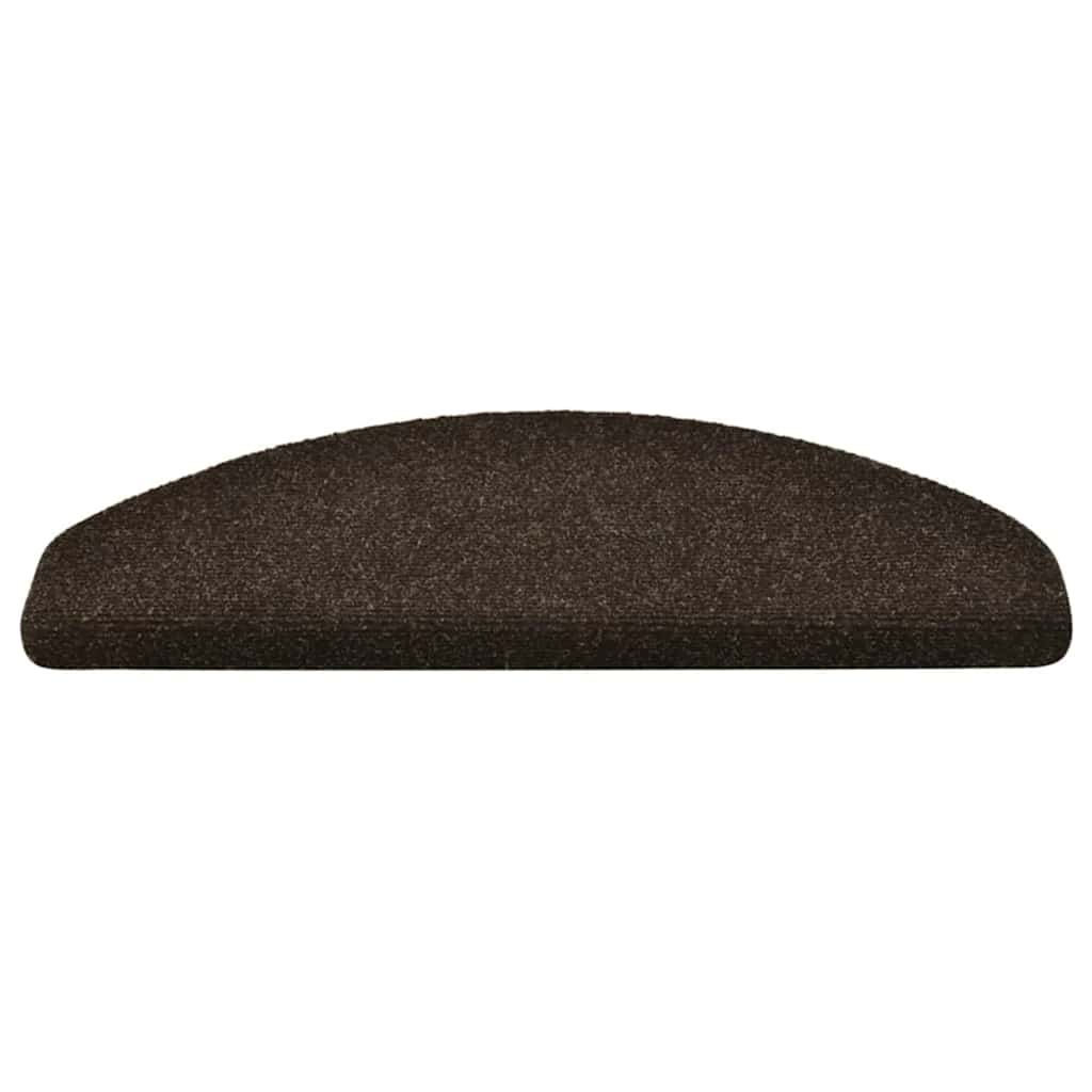 Tapetes de escada autoadesivos 20 peças 65x21x4 cm marrom escuro meio redondo grande