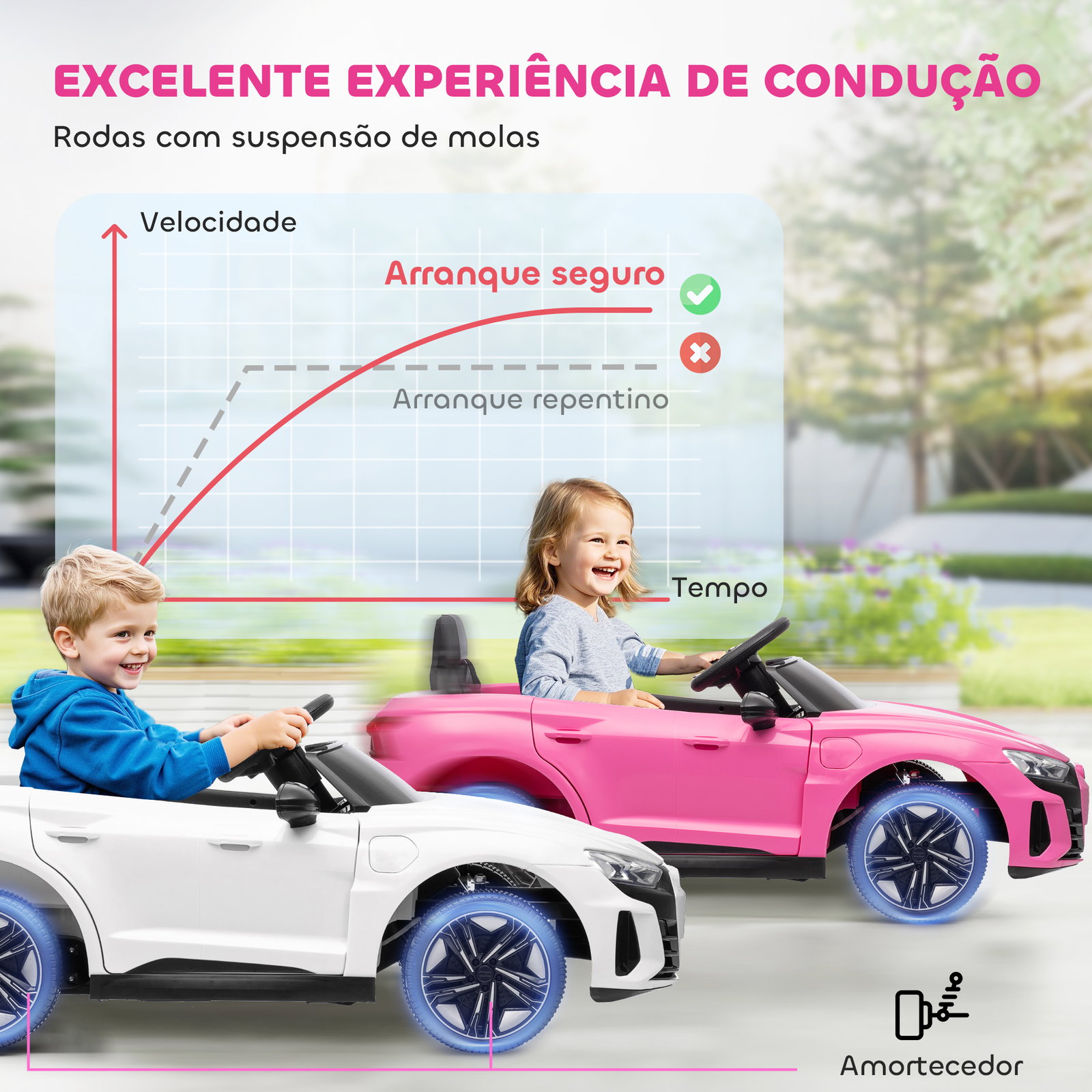Carro elétrico audi rs e-tron gt 12v com 2 motores faróis LED buzina música USB 3-5km/h 103x58x41 cm rosa
