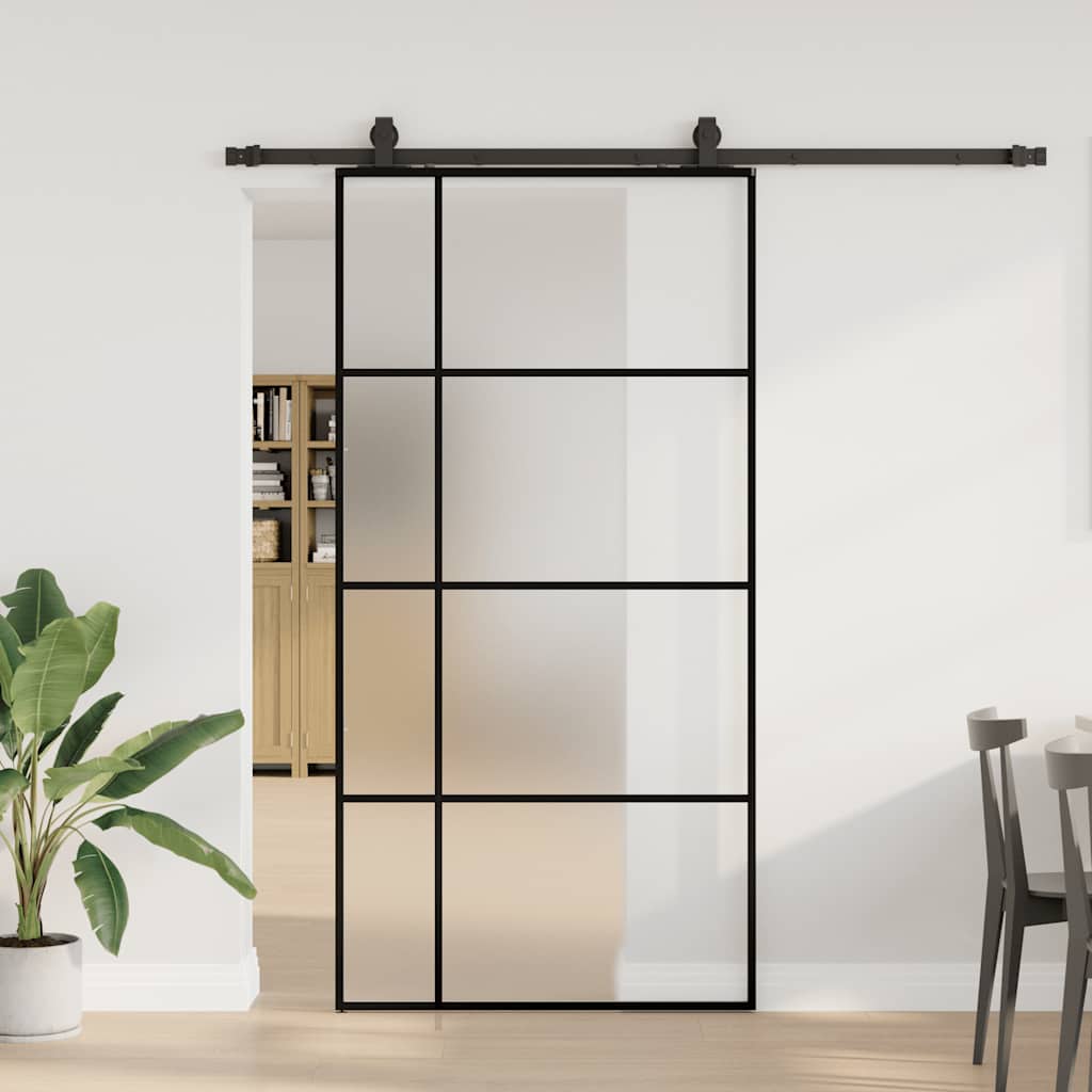 Porta desliz. c/ conj. ferragens 102,5x205cm vidro esg preto
