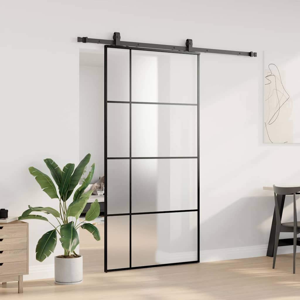 Porta desliz. c/ conj. ferragens 102,5x205cm vidro esg preto