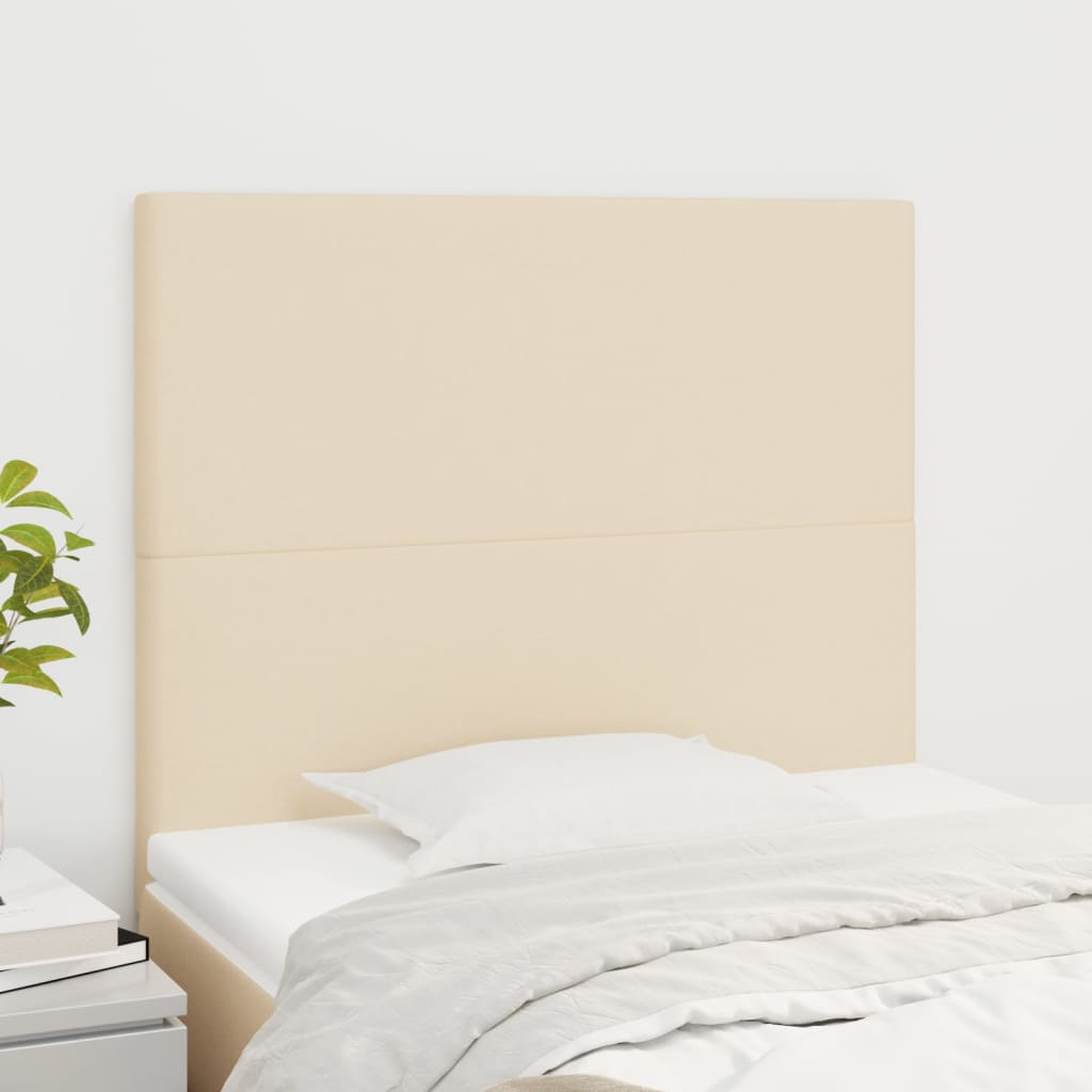 Cabeceira creme 90x5x118/128 cm tecido