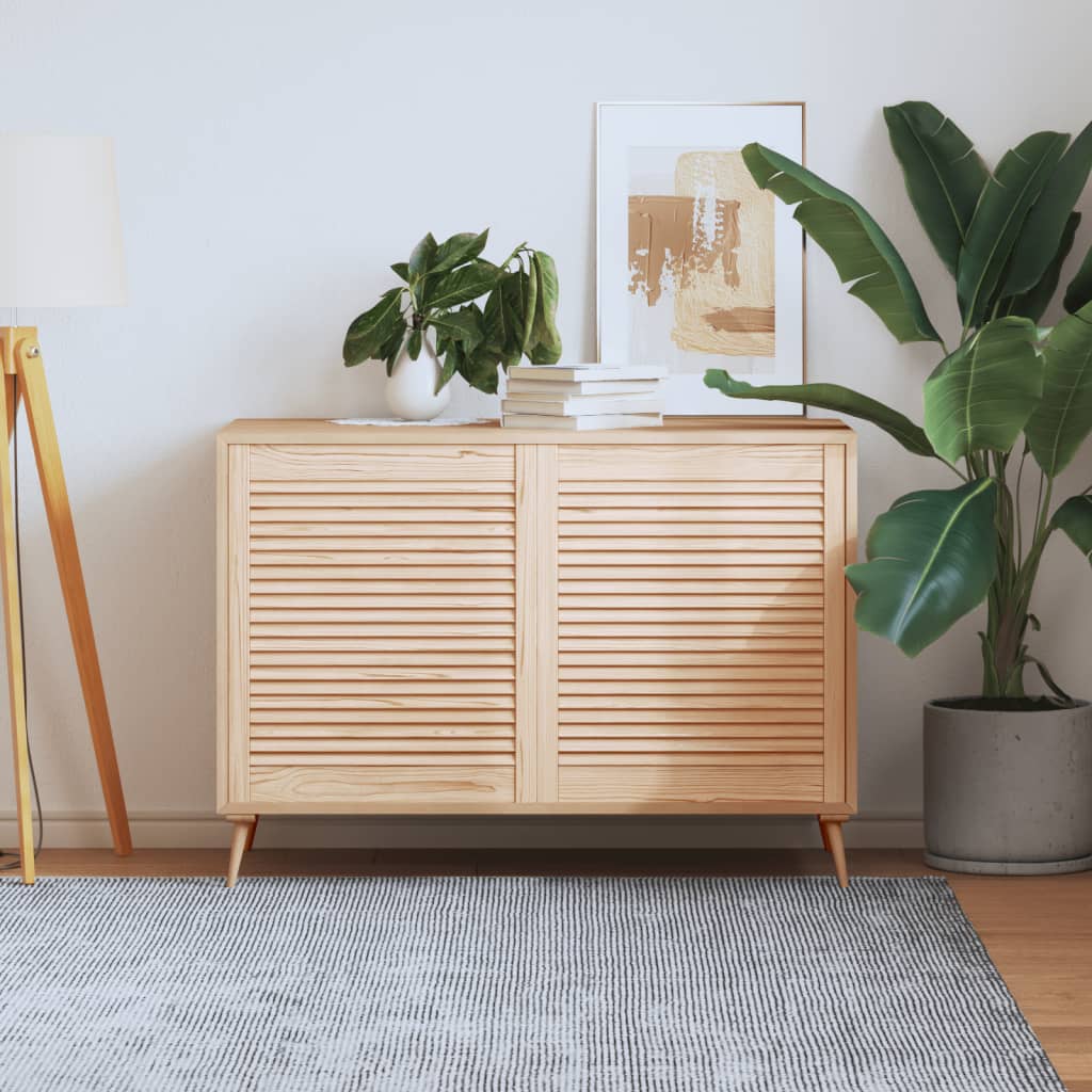 Portas de armário 2 pcs com design de persiana pinho maciço