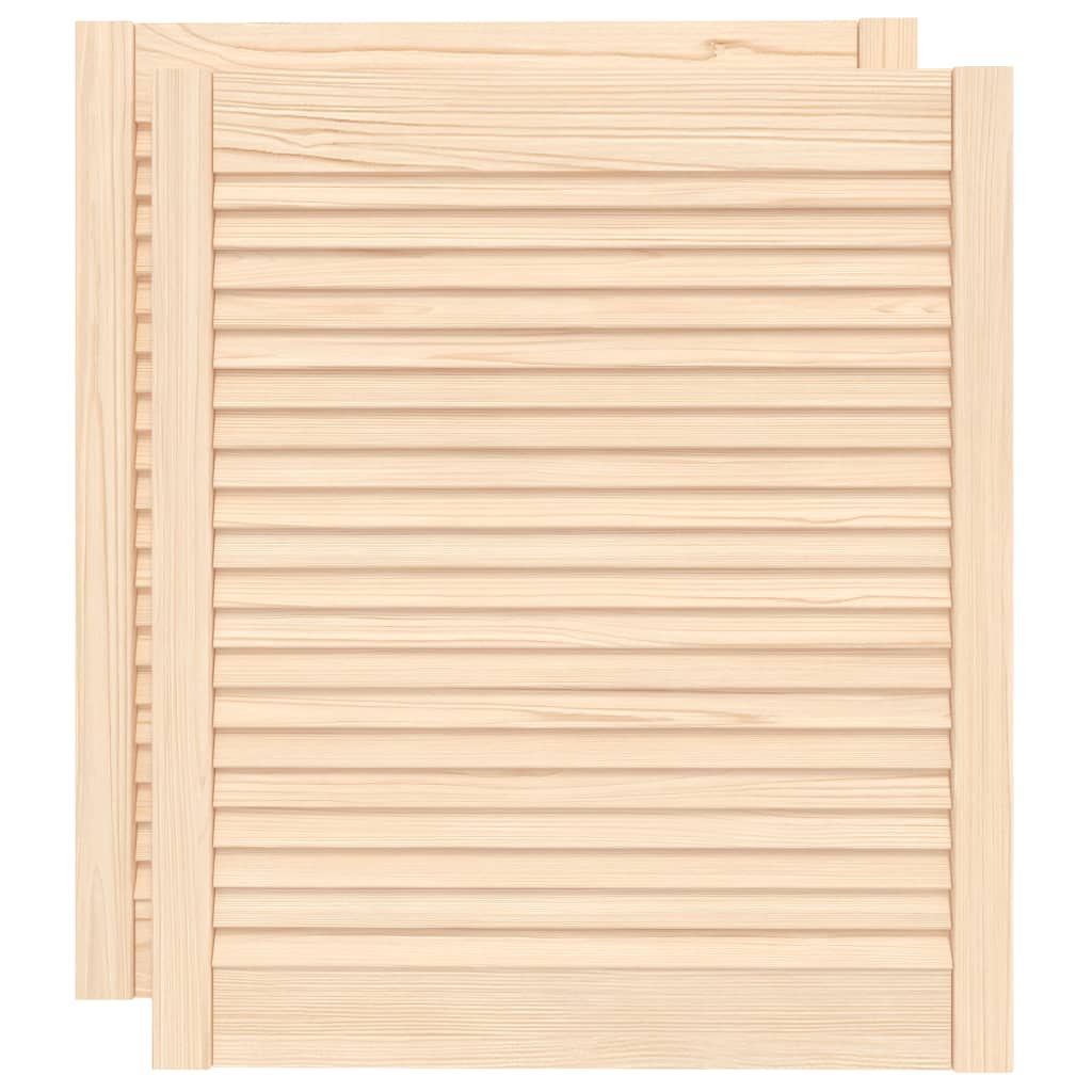 Portas de armário 2 pcs com design de persiana pinho maciço