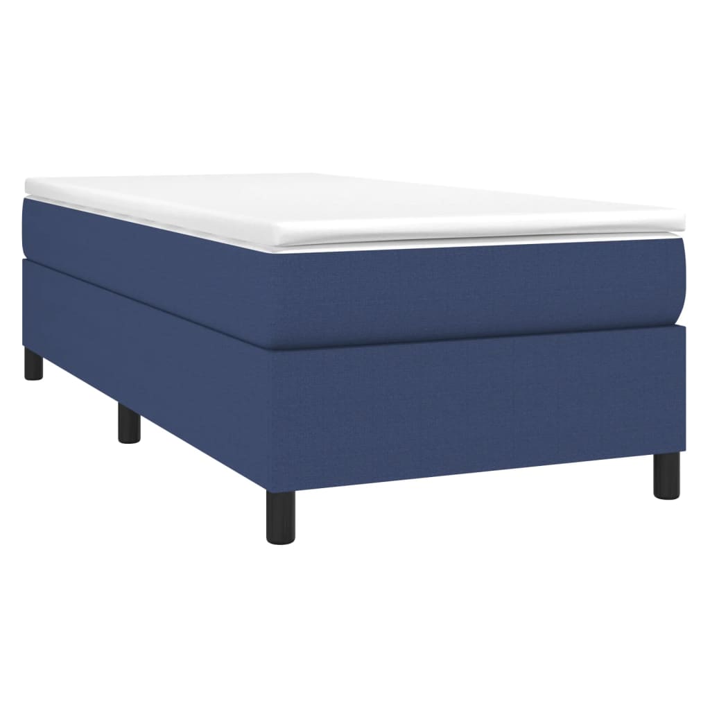 Estrutura de cama com molas 90x190 cm tecido azul