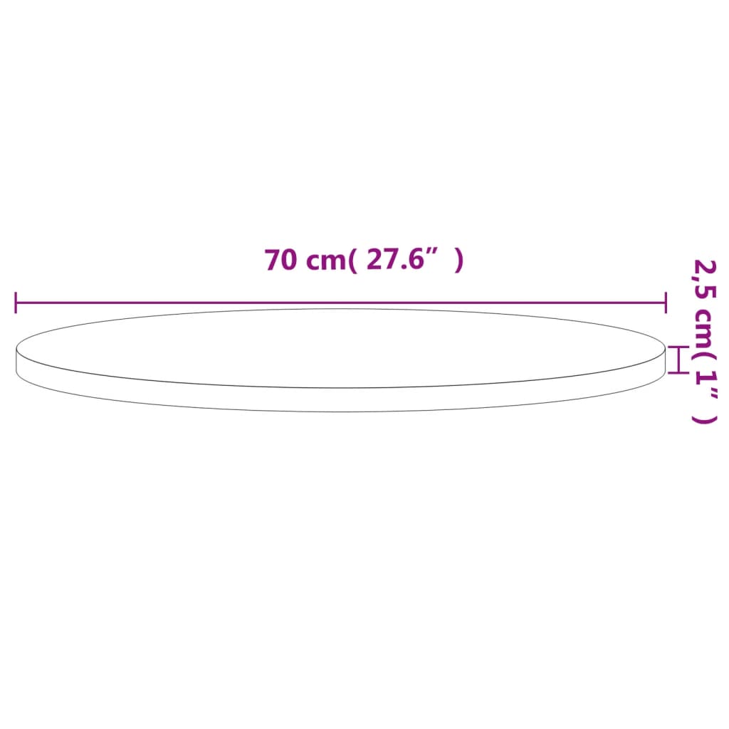 Tampo de mesa redondo ø70x2,5 cm madeira de faia maciça