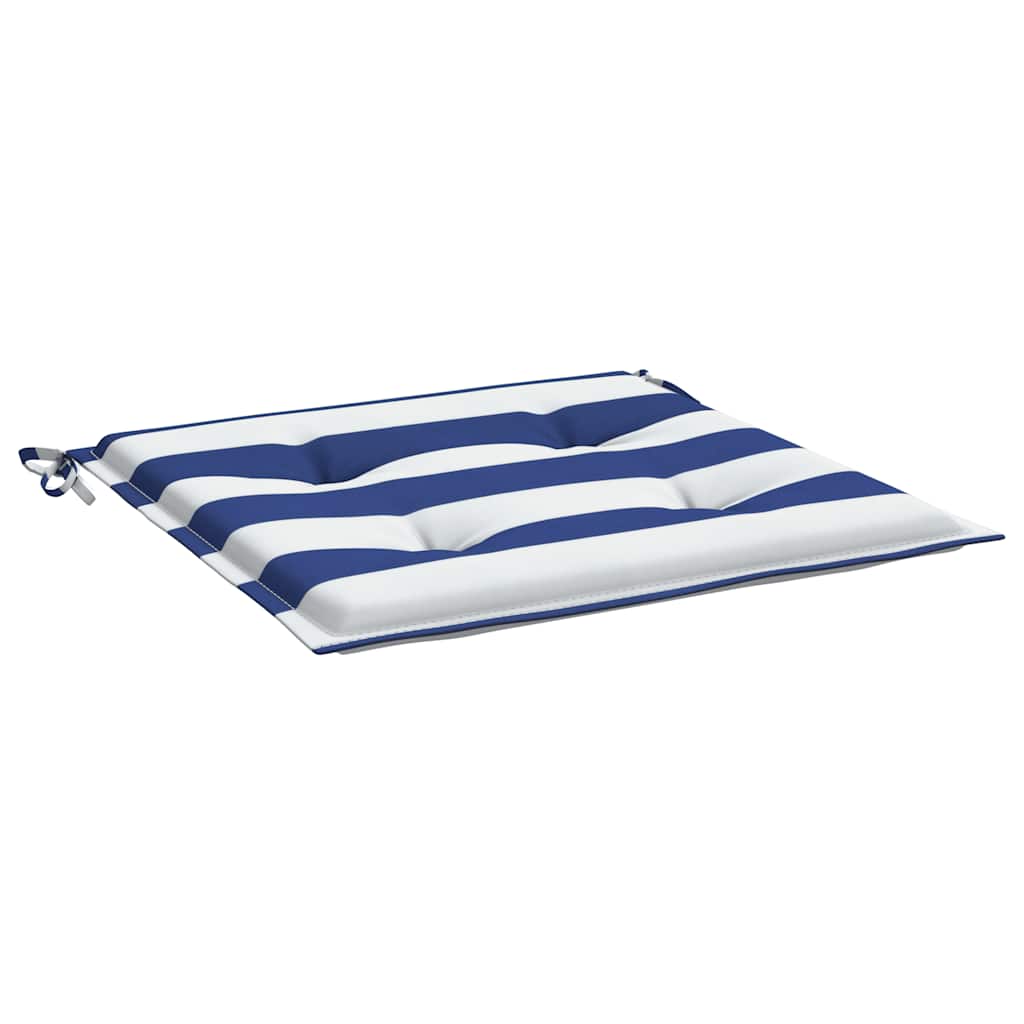 Almofadões p/ cadeira 6pcs 40x40x4 cm tecido riscas azul/branco