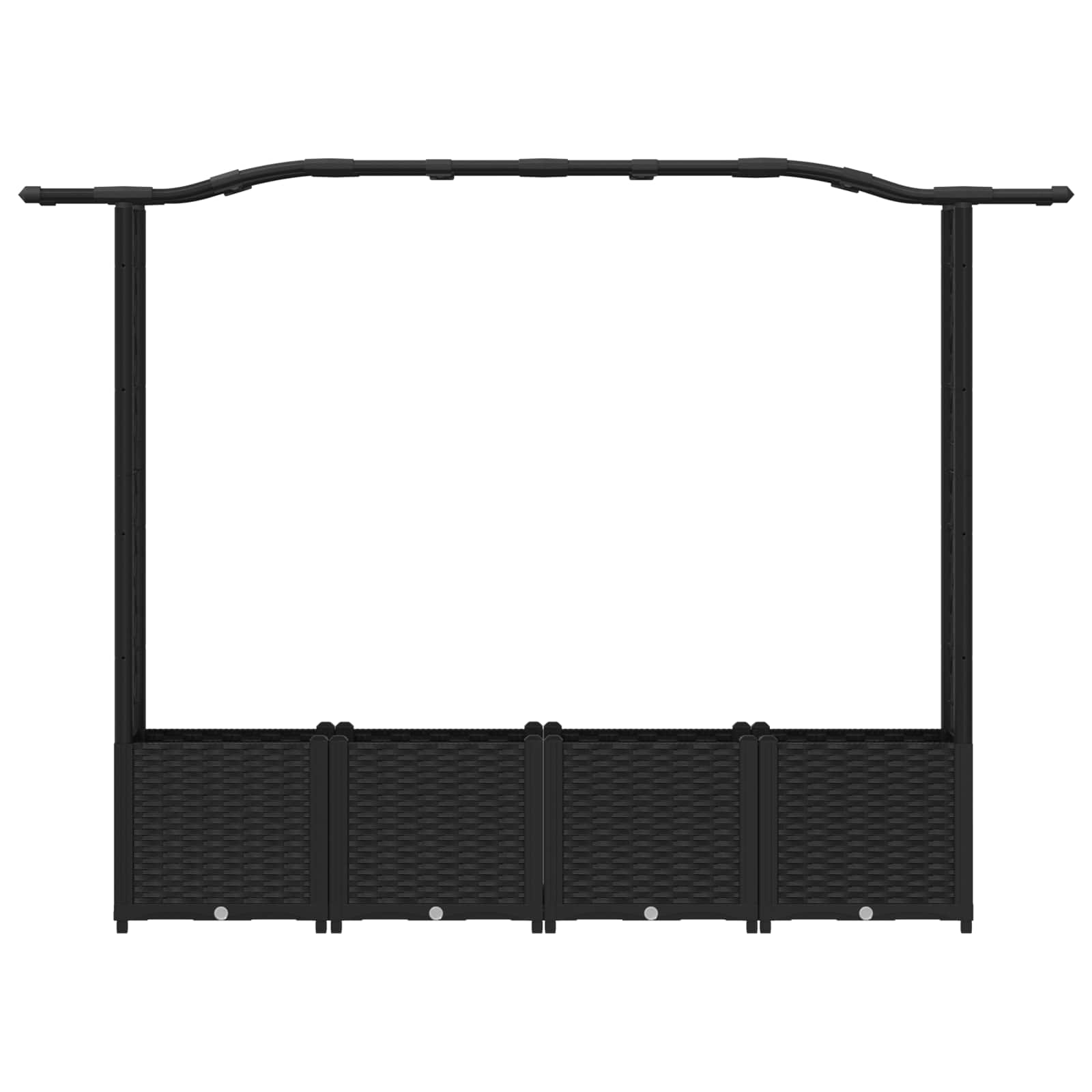 Cama elevada com treliça e telhado preto 204 x 40 x 138 cm PP