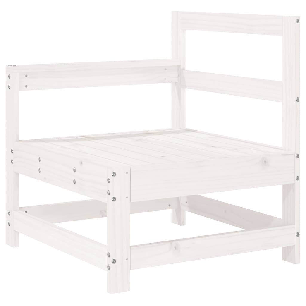 6 Pcs conjunto sofás de jardim madeira de pinho maciça branco