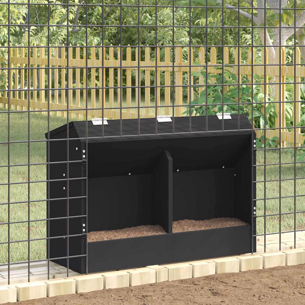Comedouro para coelhos preto 64.5 x 25.5 x 45.5 cm