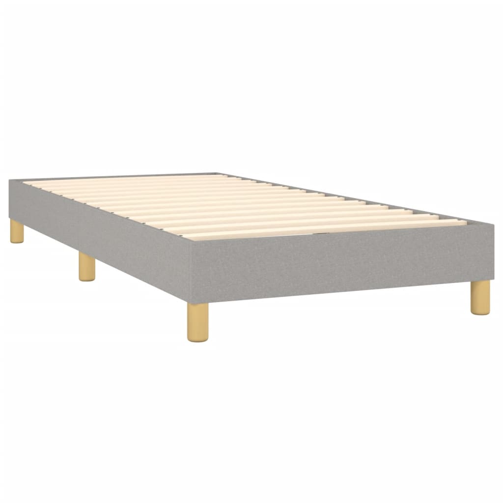 Estrutura de cama com molas 90x190 cm tecido cinzento-claro