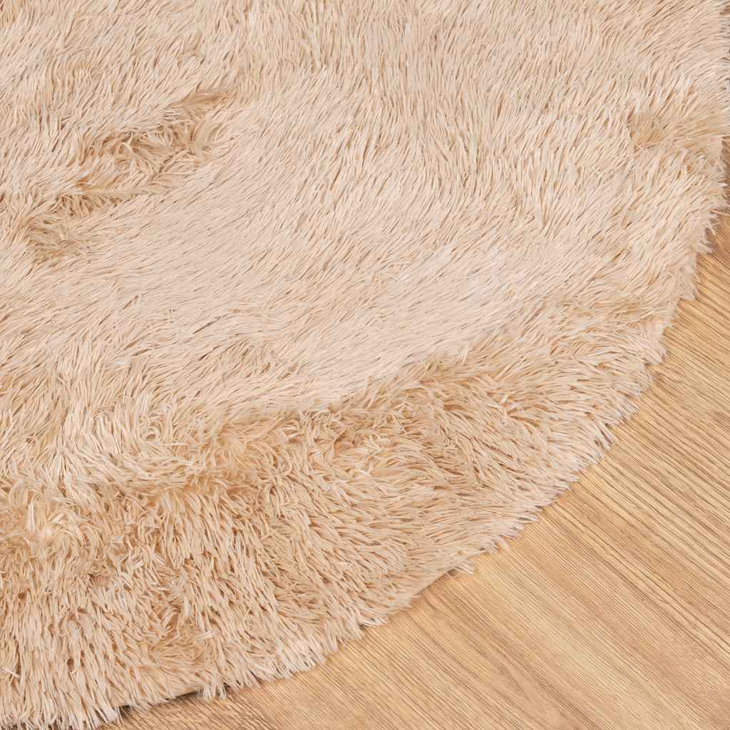 Tapete shaggy de pelo alto navarra 200x200 cm poliéster bege