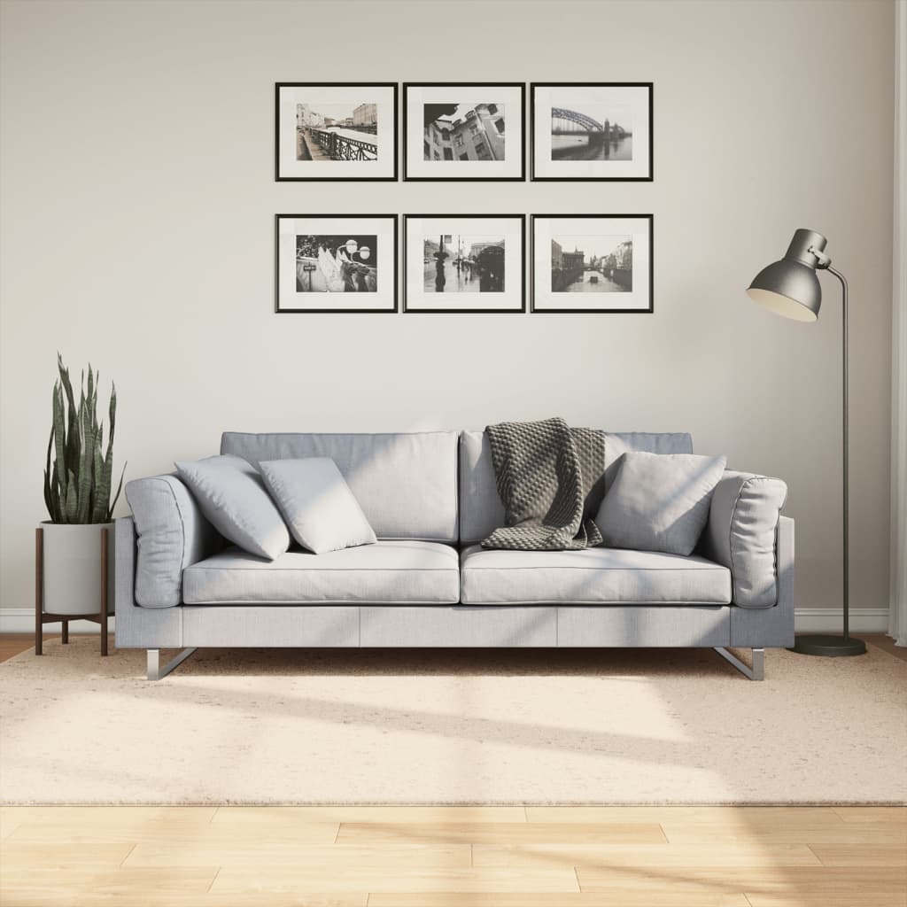 Tapete pelo curto macio e lavável huarte 160x230 cm bege