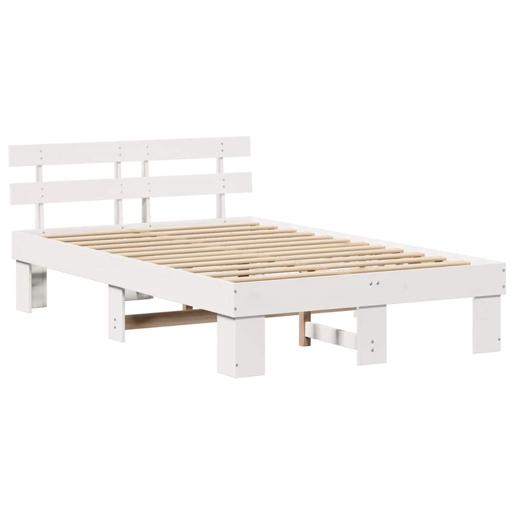 Estrutura da cama com cabeceira branco 135 x 190 cm