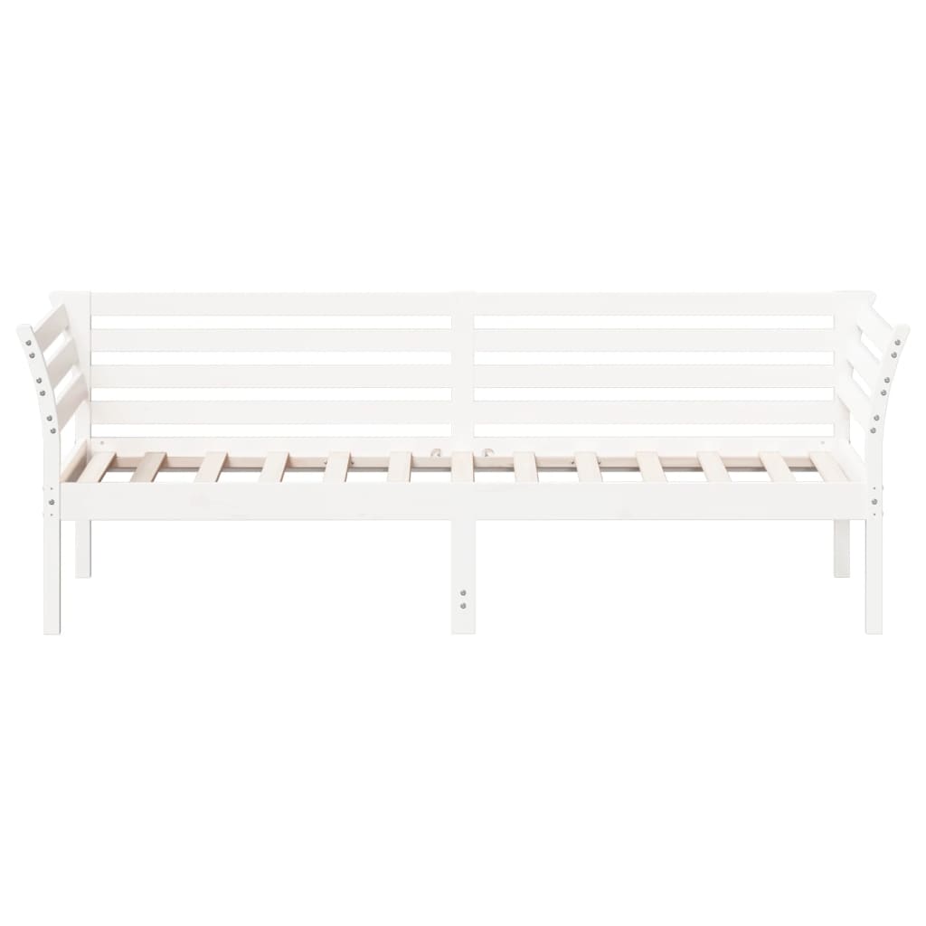 Cama dia sem colchão branco 100x200 cm pinho de madeira maciça