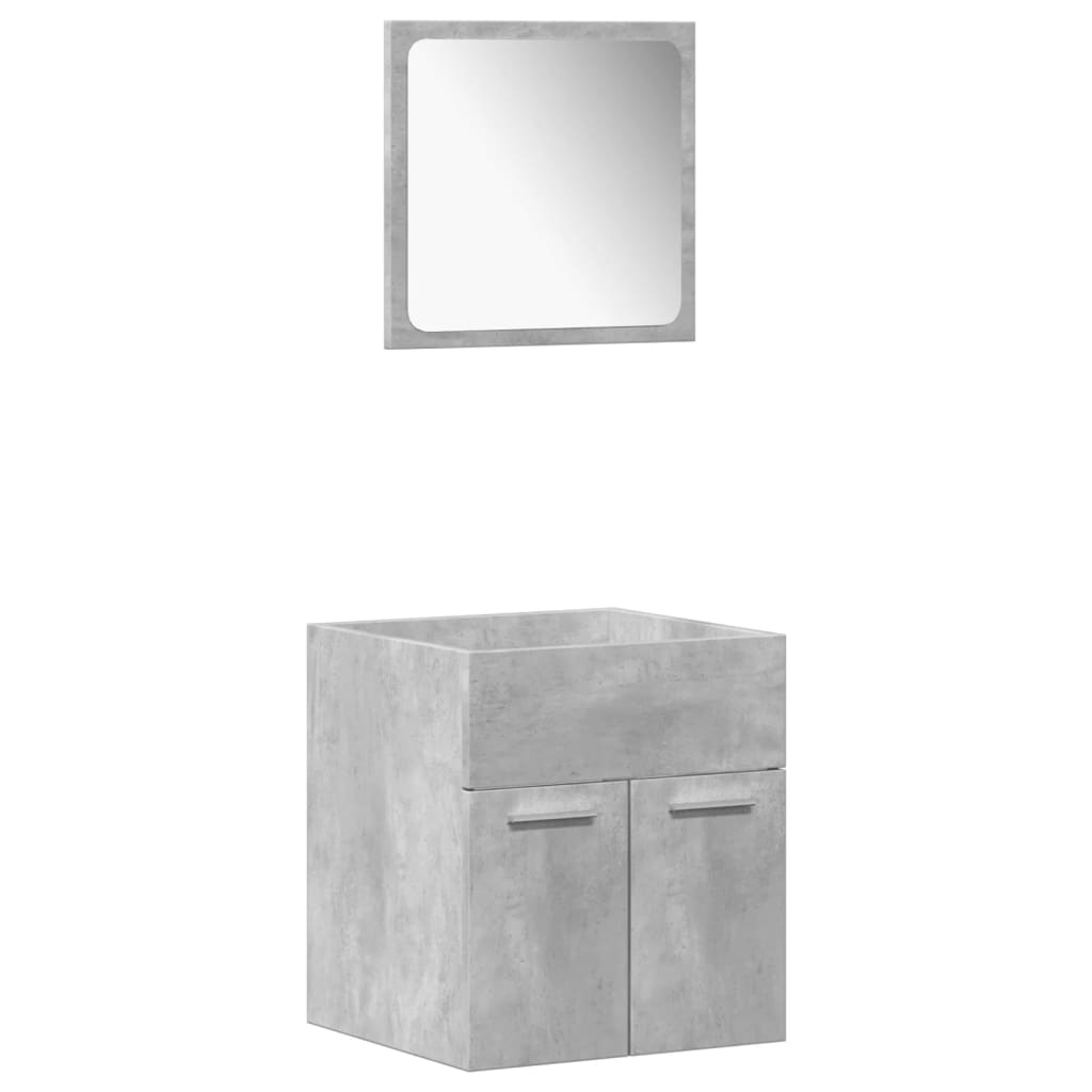 4 Pcs conj. móveis casa banho derivados madeira cinza cimento