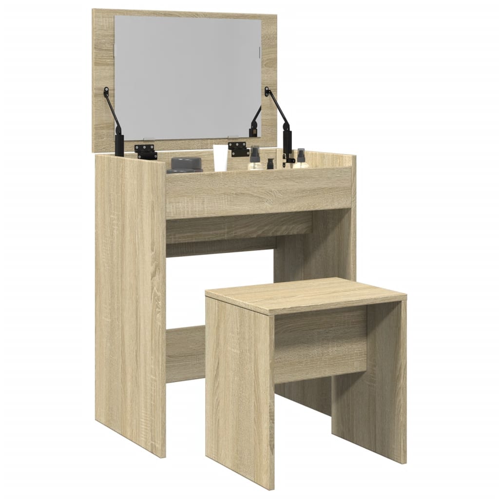 Toucador e banco 60x40x113,5 cm carvalho sonoma
