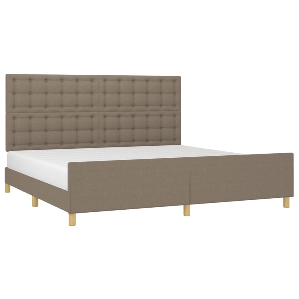 Cama sem colchão 200x200 cm tecido cinzento-acastanhado