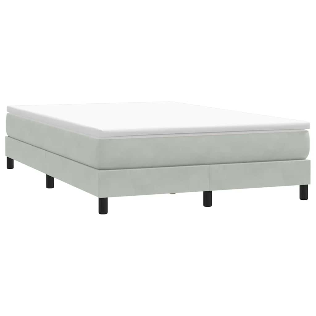 Box cama de primavera sem colchão cinzento claro 140x210 cm