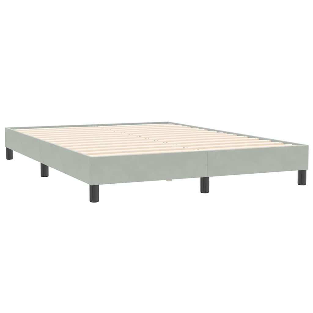 Box cama de primavera sem colchão cinzento claro 140x210 cm